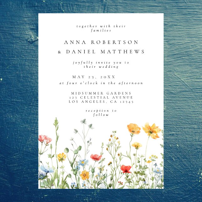 Whimsical Summer Floral Wedding Invitation (Creator Uploaded)