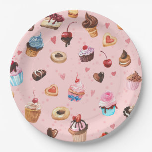 Whimsical Summer Sweets Watercolor Paper Plates