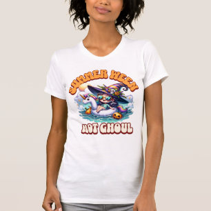 Whimsical Summerween Ghoul on Unicorn Float T-Shirt