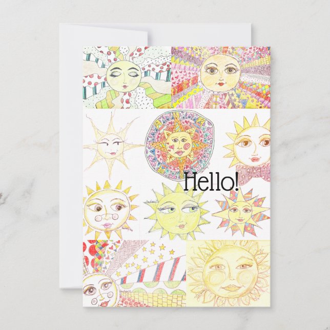 Whimsical Sun - Flat Card (Front)