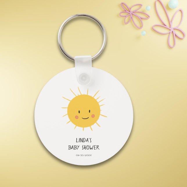 Whimsical Sun Personalised Baby Shower Key Ring (Creator Uploaded)