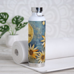 Whimsical Sunflowers and Sun Water Bottle