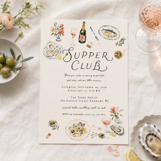 Whimsical Supper Club Dinner Party Invitation