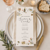 Whimsical Supper Club Dinner Party Menu