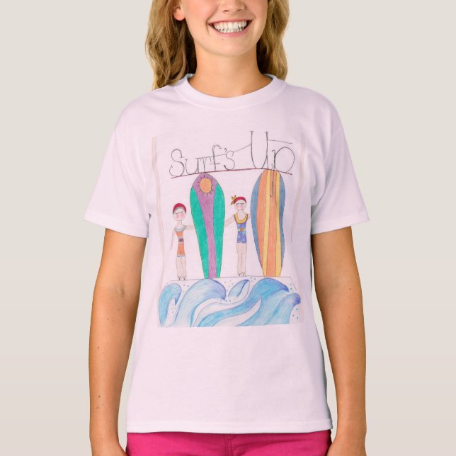 Whimsical Surfs Up Tee for kids (Front)