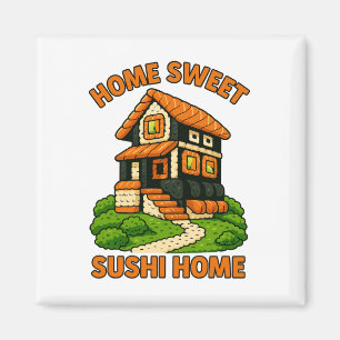 Whimsical Sushi House Foodie Cottage Magnet