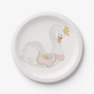 Whimsical Swan Baby Shower Plate