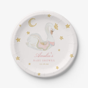 Whimsical Swan Baby Shower Plate