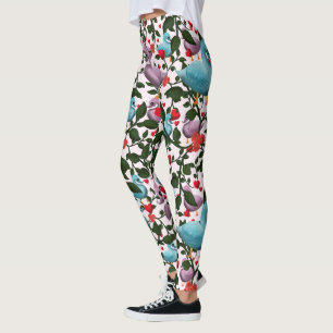 Whimsical swan floral pattern  leggings