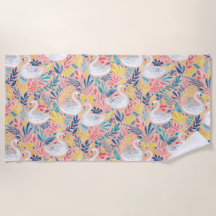 Whimsical Sweet Swans on Pale Pink