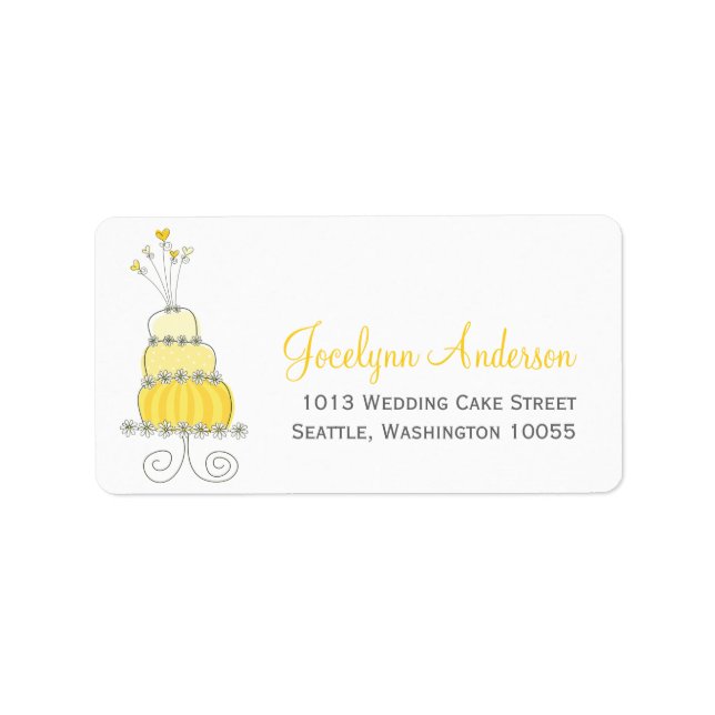 Whimsical Sweet Wedding Cake Custom Address Labels (Front)