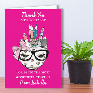 Whimsical Tea Cup Teacher Thank You Card