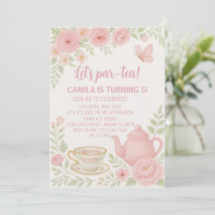 Whimsical Tea Party Birthday Invitation for Kids