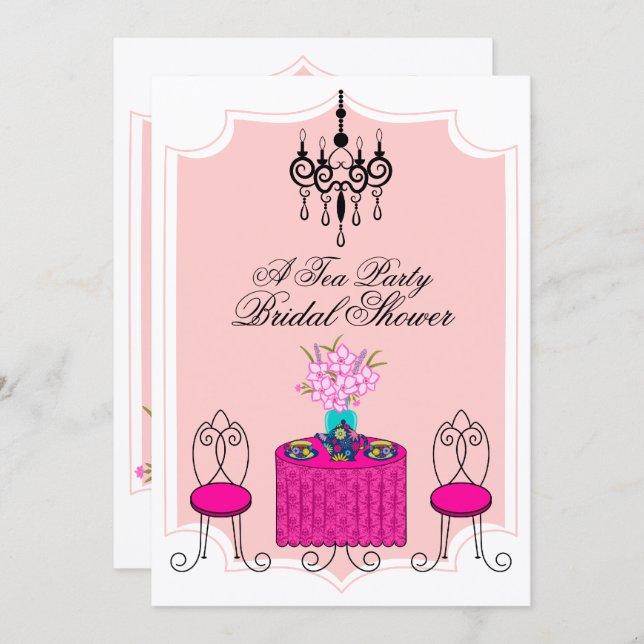 Whimsical Tea Party Invitation (Front/Back)