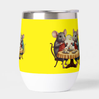 Whimsical Tea Party with Mice Illustration on Mug