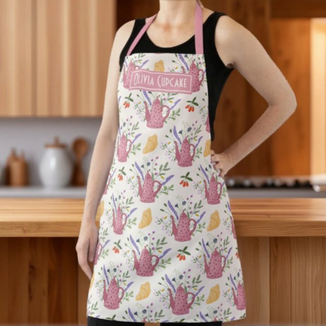 Whimsical Tea Time Doodle  Apron (Creator Uploaded)