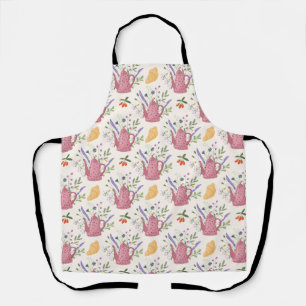 Whimsical Tea Time Doodle  Apron