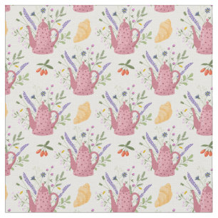 Whimsical Tea Time Doodle Fabric