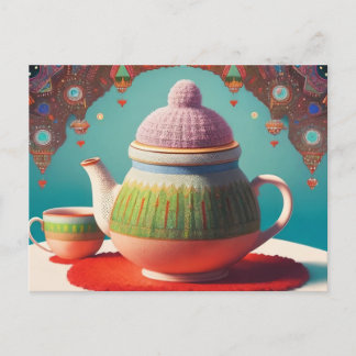 “Whimsical Tea Time” Postcard