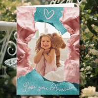 Whimsical Teal & Blush Torn Paper Heirloom Frame