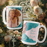 Whimsical Teal & Blush Torn Paper Heirloom Frame