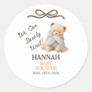 Whimsical Teddy Bear Baby Shower  Classic Round Sticker