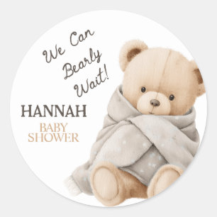 Whimsical Teddy Bear Baby Shower  Classic Round Sticker