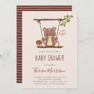 Whimsical Teddy Bear Baby Shower Invitation