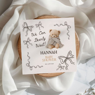 Whimsical Teddy Bear Baby Shower Napkin