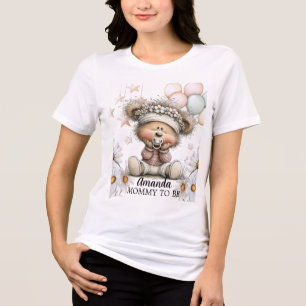 Whimsical Teddy Bear Baby Shower Tri-Blend Shirt