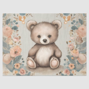 Whimsical Teddy Bear Decoupage Tissue Paper