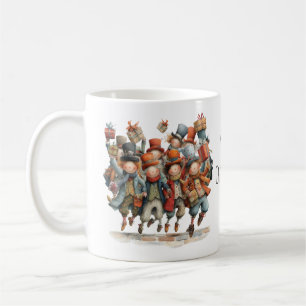 Whimsical Ten Lords Leaping 12 Days Christmas 11oz Coffee Mug