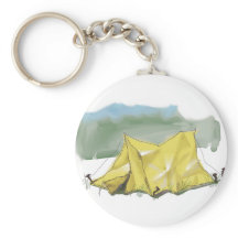 Whimsical Tent Illustration Keychain