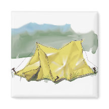 Whimsical Tent Illustration Magnet