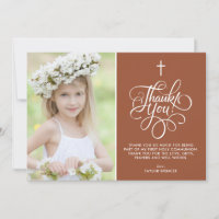 Whimsical Terracotta First Holy Communion Photo