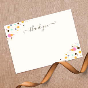 Whimsical Thank You Confetti Signature Script   Card
