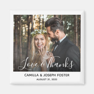 Whimsical Thank You Wedding Photo Keepsake Magnet