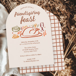 Whimsical Thanksgiving Friendsgiving Dinner ARCH Invitation