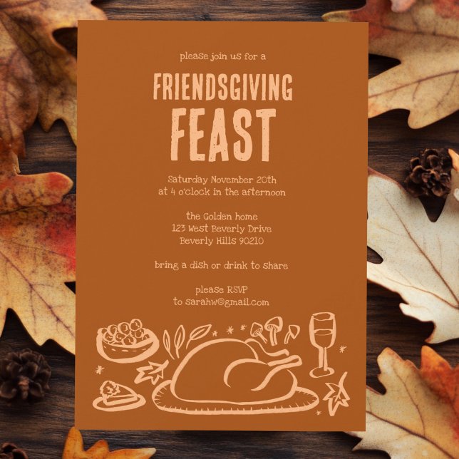 Whimsical Thanksgiving Friendsgiving Dinner Party Invitation (Whimsical Thanksgiving Friendsgiving Dinner Party Invitation
)
