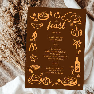 Whimsical Thanksgiving Friendsgiving HolidayCUSTOM Menu