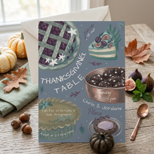 Whimsical Thanksgiving Table Dessert Invitation