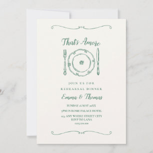 Whimsical That's Amore Italian rehearsal dinner Invitation
