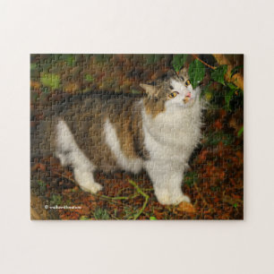 Whimsical The Cat and the Camellia Jigsaw Puzzle