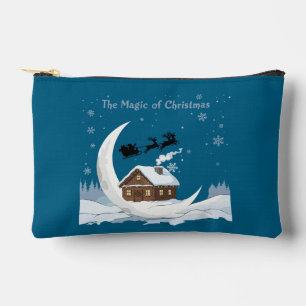 Whimsical "The Magic of Christmas" Santa Sleigh Accessory Pouch