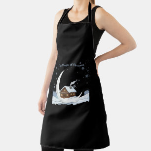 Whimsical "The Magic of Christmas" Santa Sleigh Apron