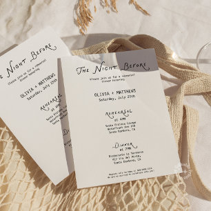 Whimsical The Night Before Rehearsal Minimalist  Invitation