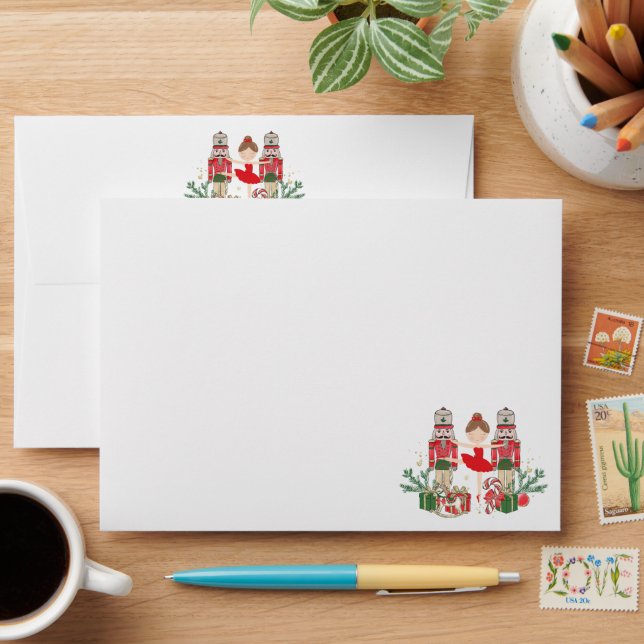 Whimsical The Nutcracker Christmas Ballet  Envelope (Desk)