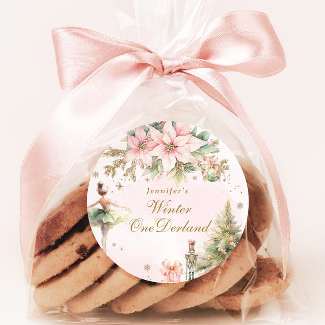 Whimsical The Nutcracker Winter Onederland  Classic Round Sticker (Creator Uploaded)