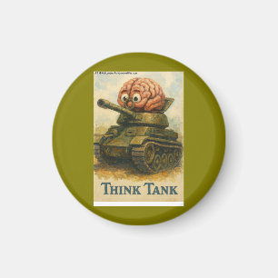 Whimsical Think Tank Cartoon Design Magnet