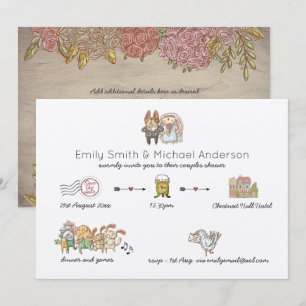 Whimsical Timeline Rustic Bridal Shower Kraft Invitation